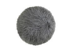 PILLOW LAMB FUR CIRCLE GREY     - CUSHIONS